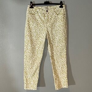 Tru Luxe Jeans Womens Size 12 Leopard Print Straight Leg Pants Stretchy Material